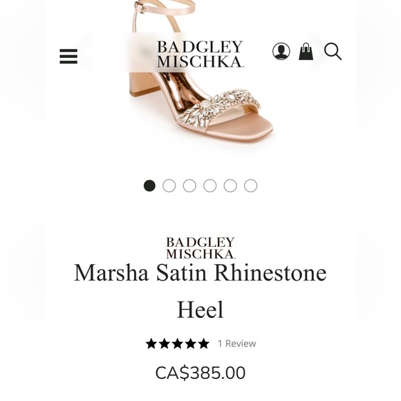 Badgley Mischka Marsha, Block Heel Rhinestone Sandals in Ivory Satin - Picture 5 of 14